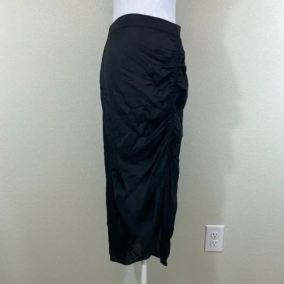 Raquel Allegra black gathered slit maxi skirt size 0 - Picture 1 of 6